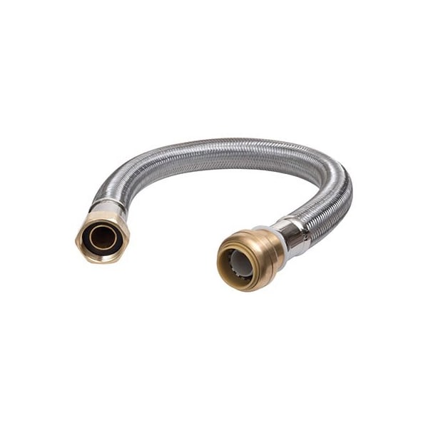 Sharkbite Braided Flexible Water Heater Connector, 3/4 in, FIP, Stainless Steel, 15 in L U3088FLEX15LF - main